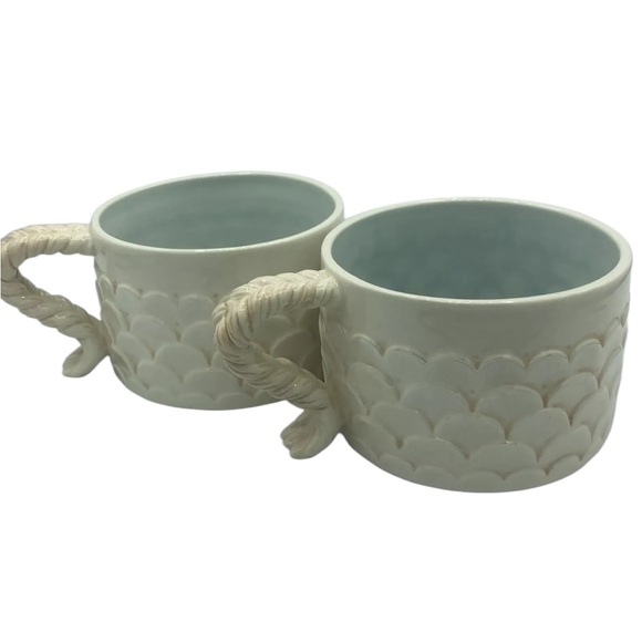 Set of 2 Grasslands Road XL Soup/ Chowder Mugs Scallop Counch Shells Mermaid - Picture 7 of 7